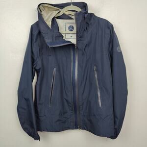 People of Shibuya‎ Jacket Mens 48 Medium Navy Blue Hooded Full Zip Rain Utility